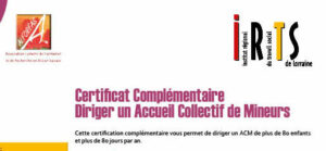 Certificat Complémentaire – Diriger un Accueil Collectif de Mineurs