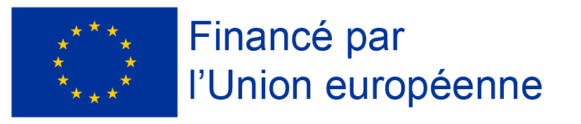Emblème Union Européenne mentions financé bleu